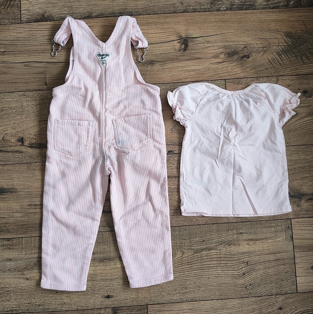 OshKosh B'gosh Pink Striped Overalls